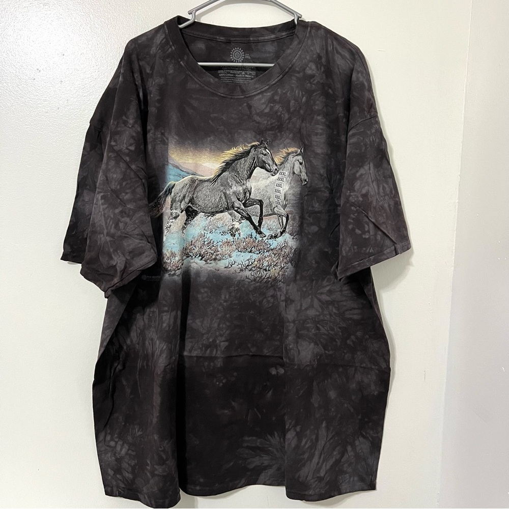 Wild Horses Black & Gray Tie-Dye T-Shirt